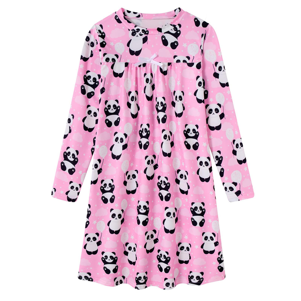 Lanbubble Girls Nightgowns Long Sleeve Pajama Dress for Girls 5-12 Years Printed Kids Sleepwear Nightdress