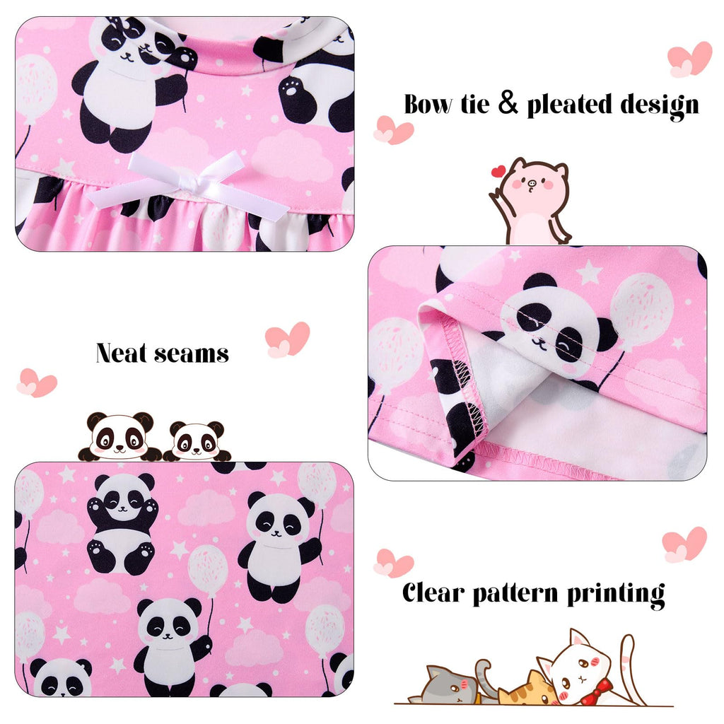 Lanbubble Girls Nightgowns Long Sleeve Pajama Dress for Girls 5-12 Years Printed Kids Sleepwear Nightdress