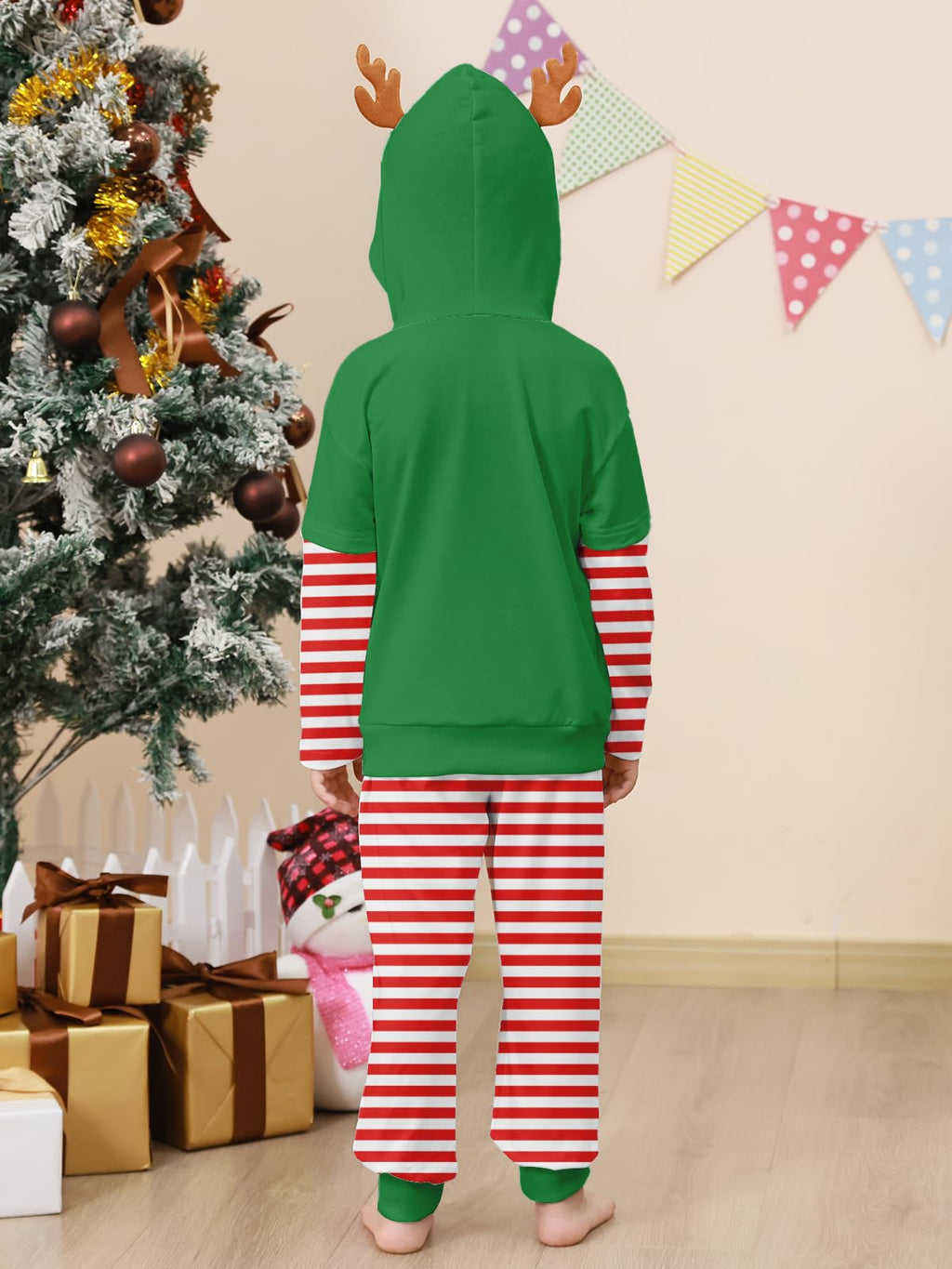 Lanbubble Toddler Boys Christmas Hoodie Set 2 Piece Long Sleeve Sweatshirt and Pants Outfit 2-6T