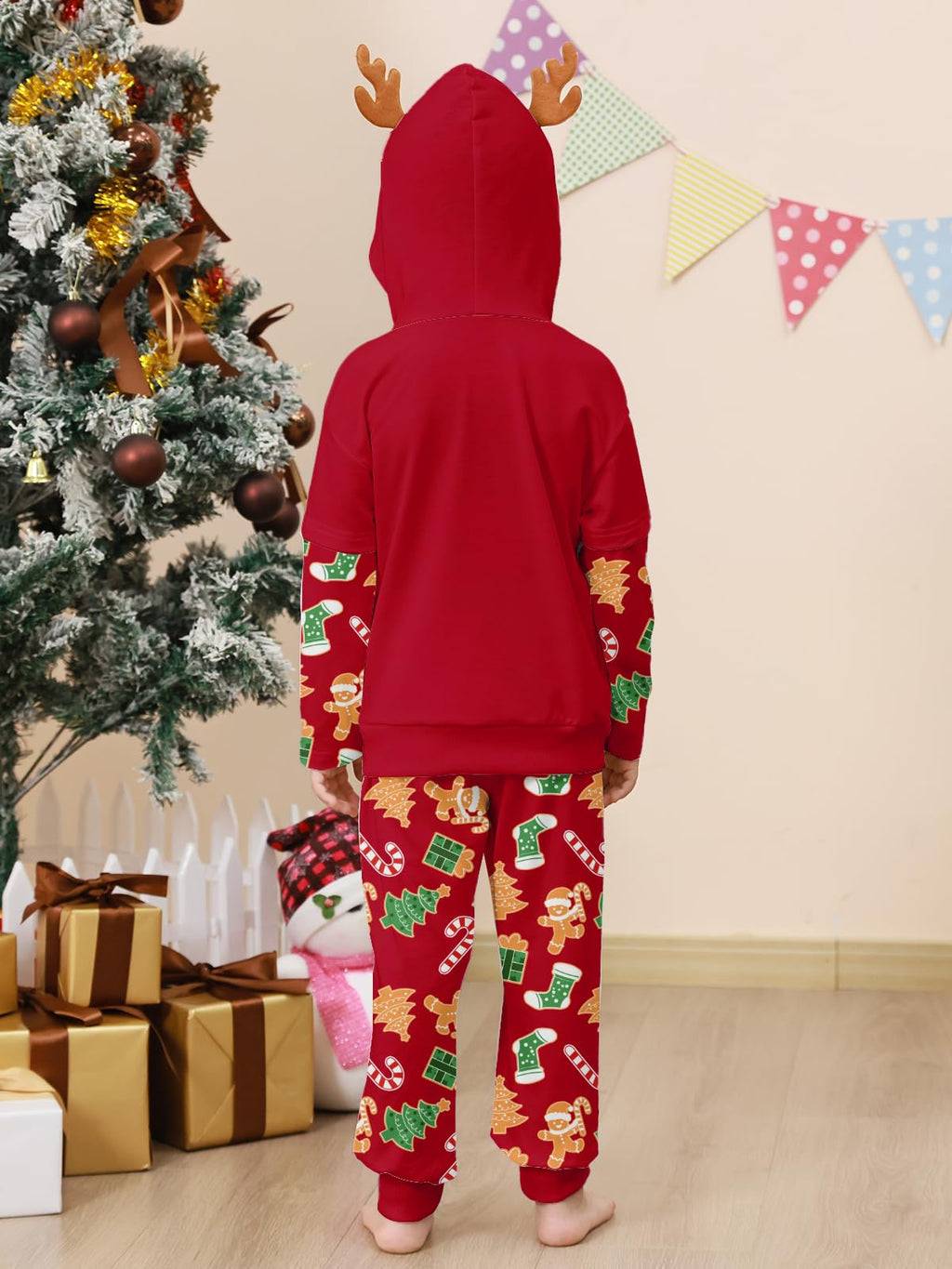 Lanbubble Toddler Boys Christmas Hoodie Set 2 Piece Long Sleeve Sweatshirt and Pants Outfit 2-6T