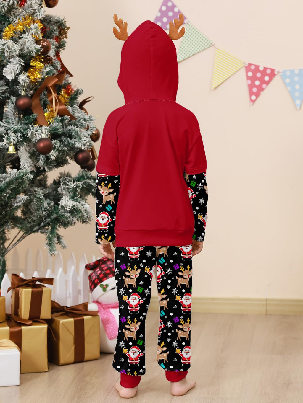 Lanbubble Toddler Boys Christmas Hoodie Set 2 Piece Long Sleeve Sweatshirt and Pants Outfit 2-6T