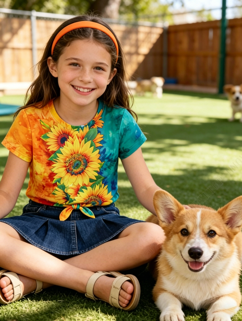 Lanbubble Girls Graphic T-Shirt Tie Dye Kids Short Sleeve Tee Shirt Tie Front Tops 7-12 Years