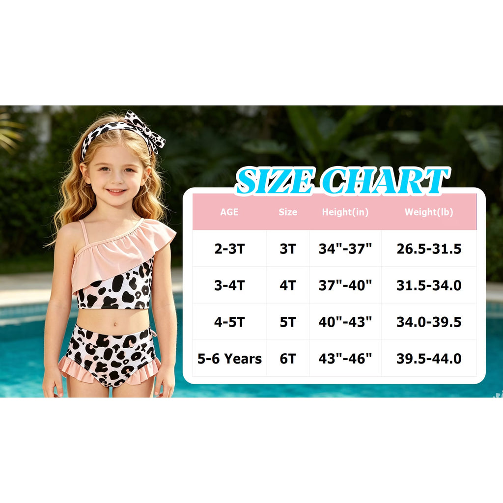 Toddler Girls 4 Piece Swimsuit Long Sleeve Rash Guard Ruffle Tankini Set Bathing Suit With Headband Little Girls 2-6T