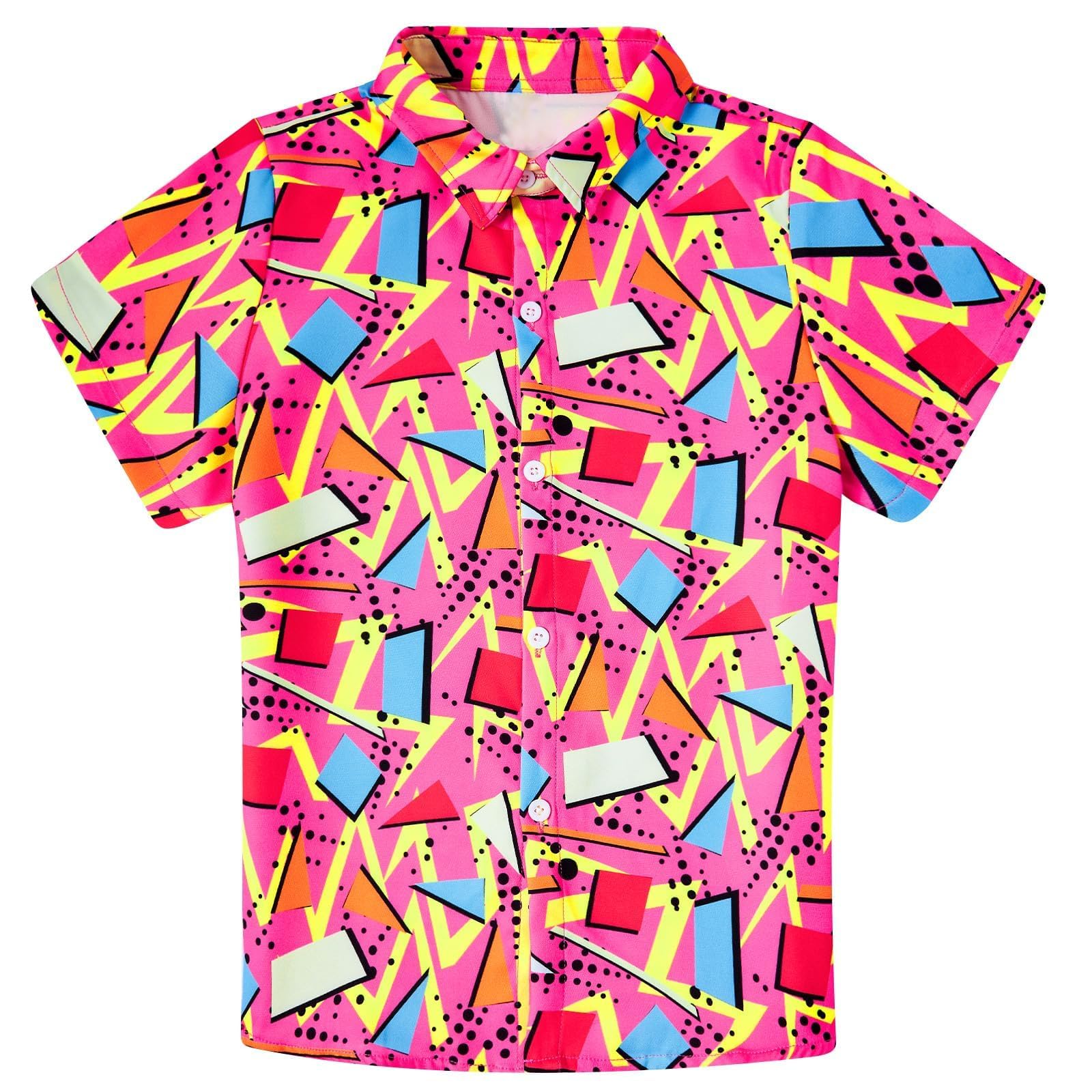 Lanbubble Boys Button Down Shirts 3D Graphic Hawaiian Aloha Short Sleeve Shirt Tops
