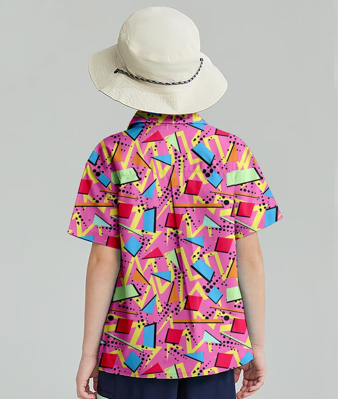 Lanbubble Boys Button Down Shirts 3D Graphic Hawaiian Aloha Short Sleeve Shirt Tops