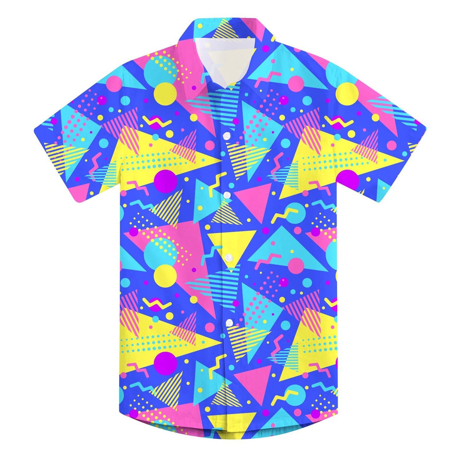 Lanbubble Boys Button Down Shirts 3D Graphic Hawaiian Aloha Short Sleeve Shirt Tops