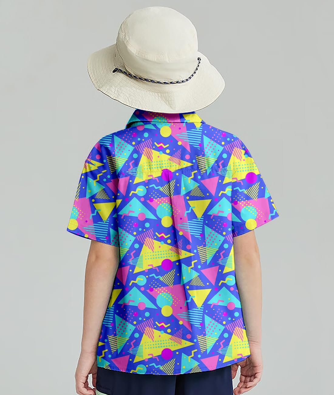 Lanbubble Boys Button Down Shirts 3D Graphic Hawaiian Aloha Short Sleeve Shirt Tops