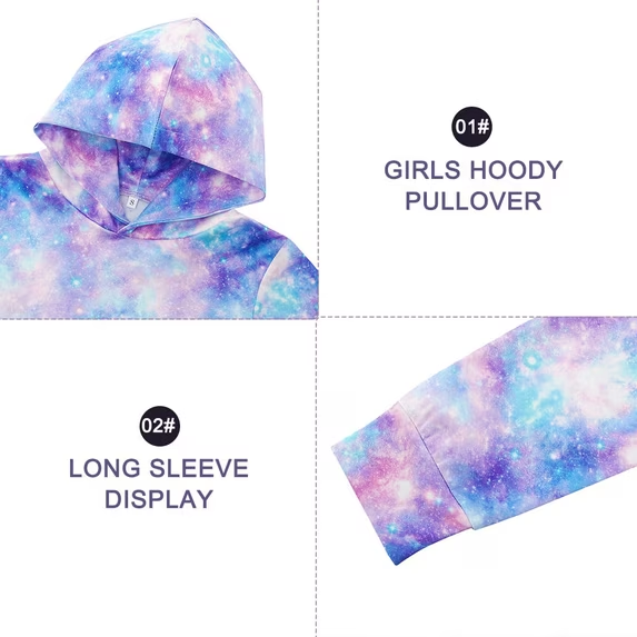 Lanbubble Tween Girls Pullover Hoodies Kids Gradient Leopard Sweatshirts with Kangaroo Pockets 4-14 Years