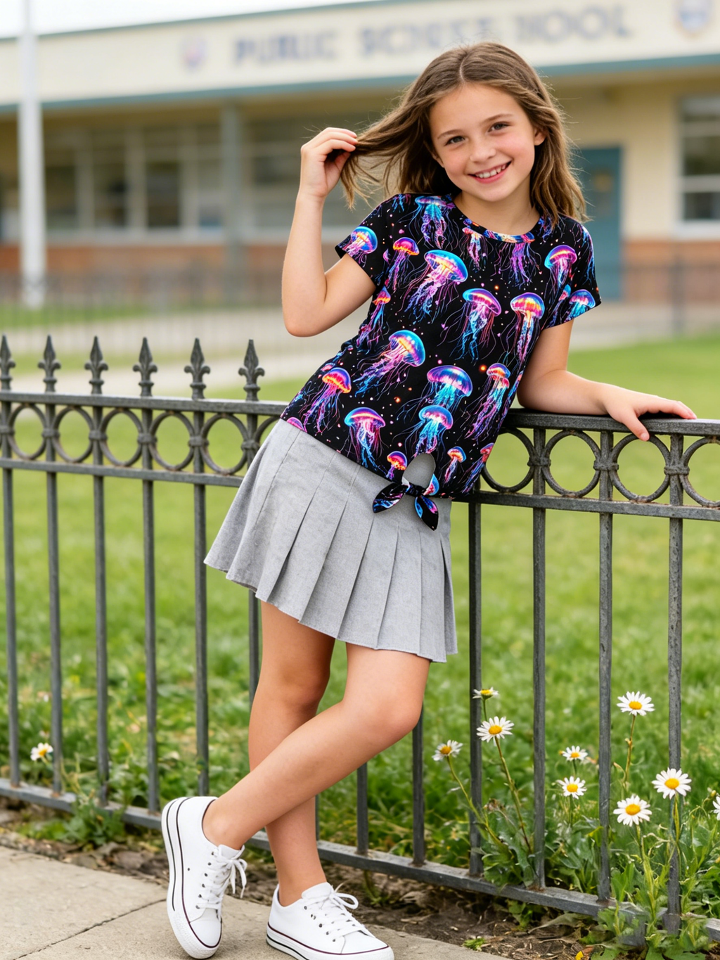 Lanbubble Girls Graphic T-Shirt Tie Dye Kids Short Sleeve Tee Shirt Tie Front Tops 7-12 Years