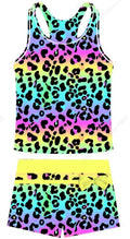 Girls Swimsuit Two Piece Set Tankini Crop Top Swim Shorts Bathing Suit Sizes 4-11Y
