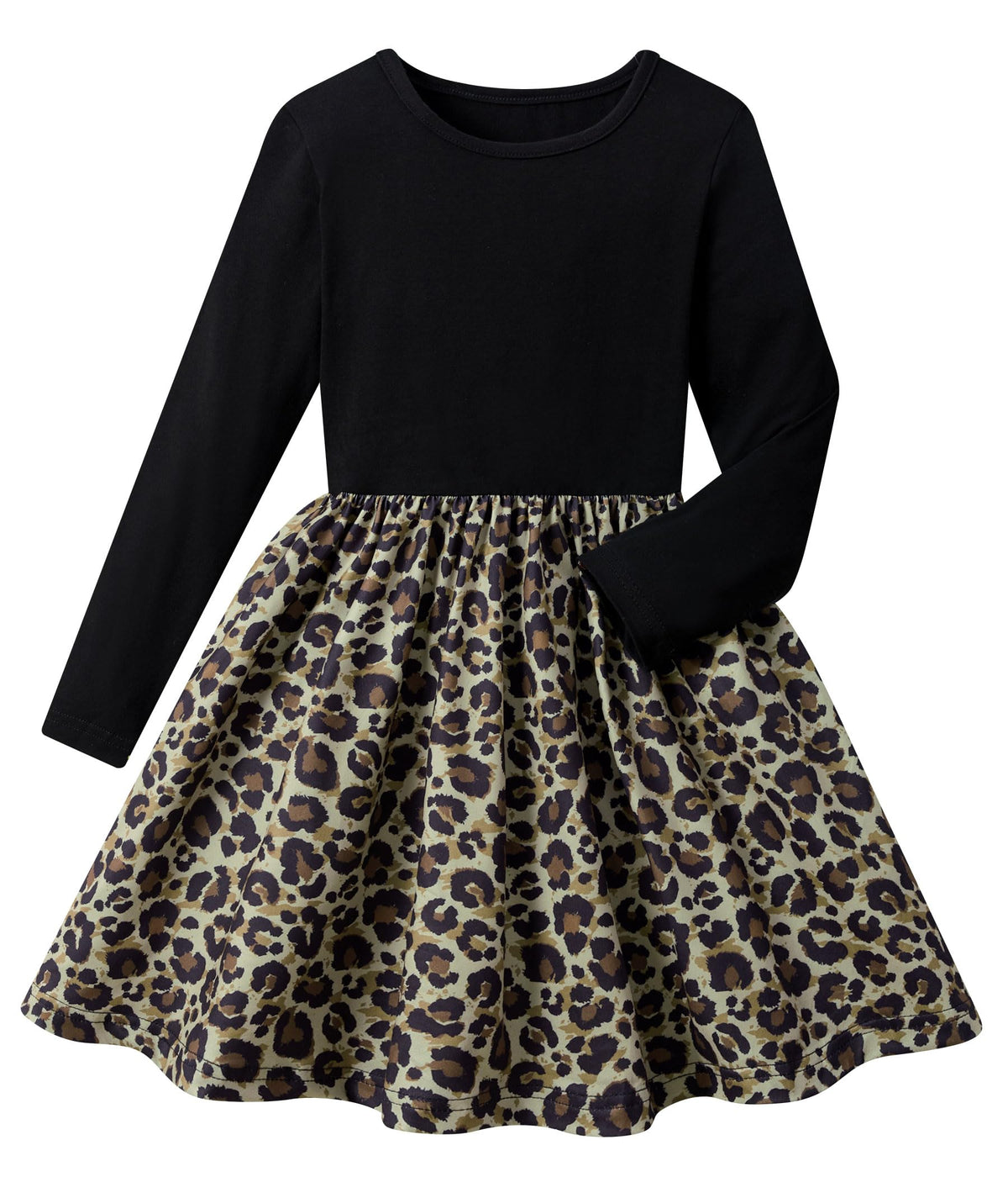 Lanbubble Toddler Girls Long Sleeve Dress A-Line Casual Play Dresses Size 2-7T