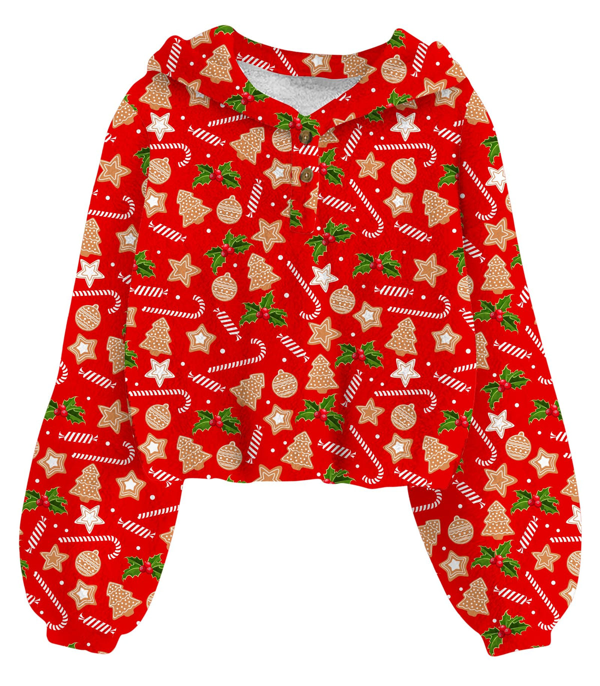 Lanbubble Girls Christmas Hoodie Sweatshirt Warm Pullover Top with Button, Sizes 6-13 Years
