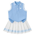 Lanbubble Tennis Dresses for Girls Polo Collar Active Dress with Built in Shorts Toddler Skirt Sets Size 3-7Y