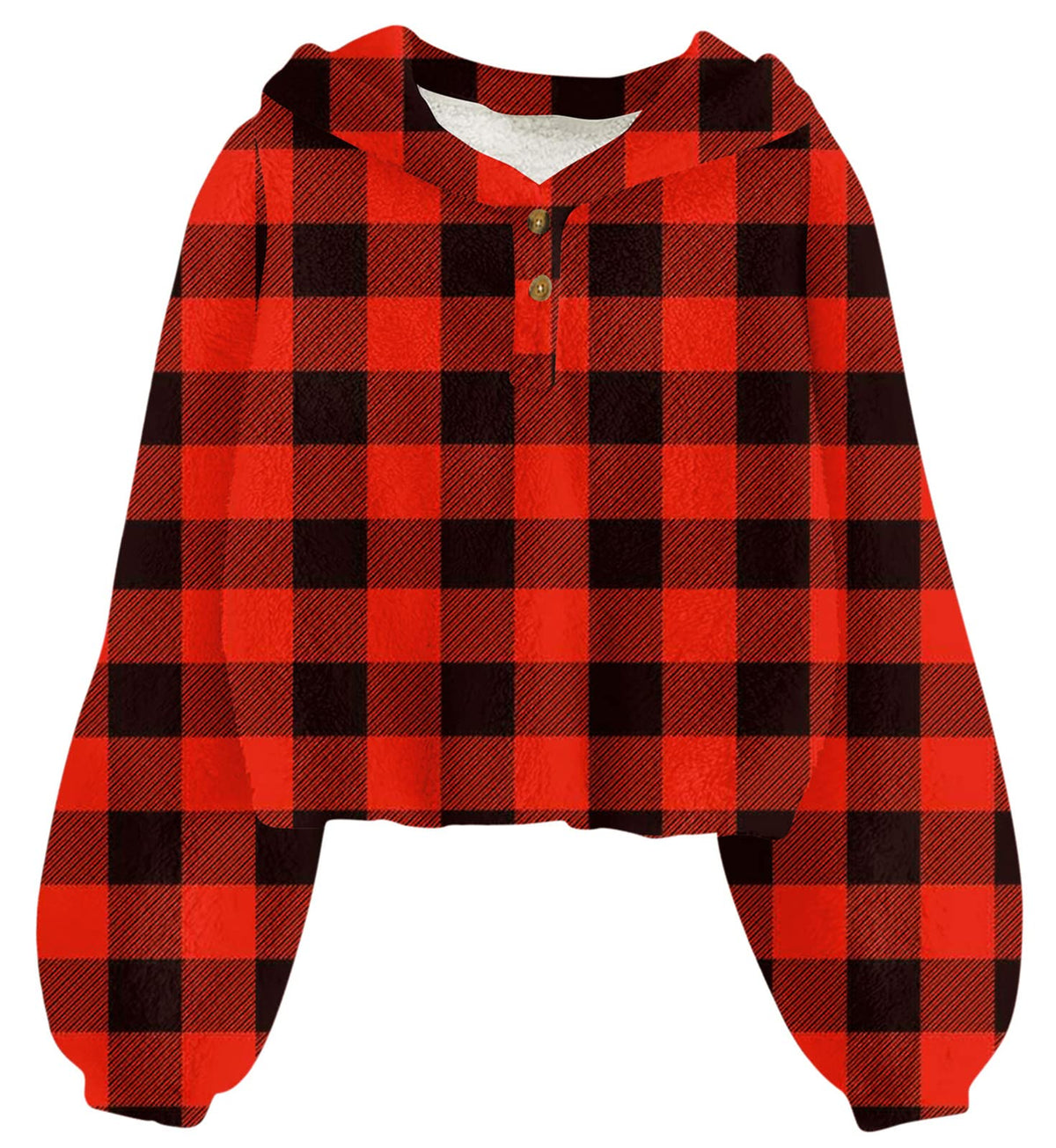 Lanbubble Girls Christmas Hoodie Sweatshirt Warm Pullover Top with Button, Sizes 6-13 Years