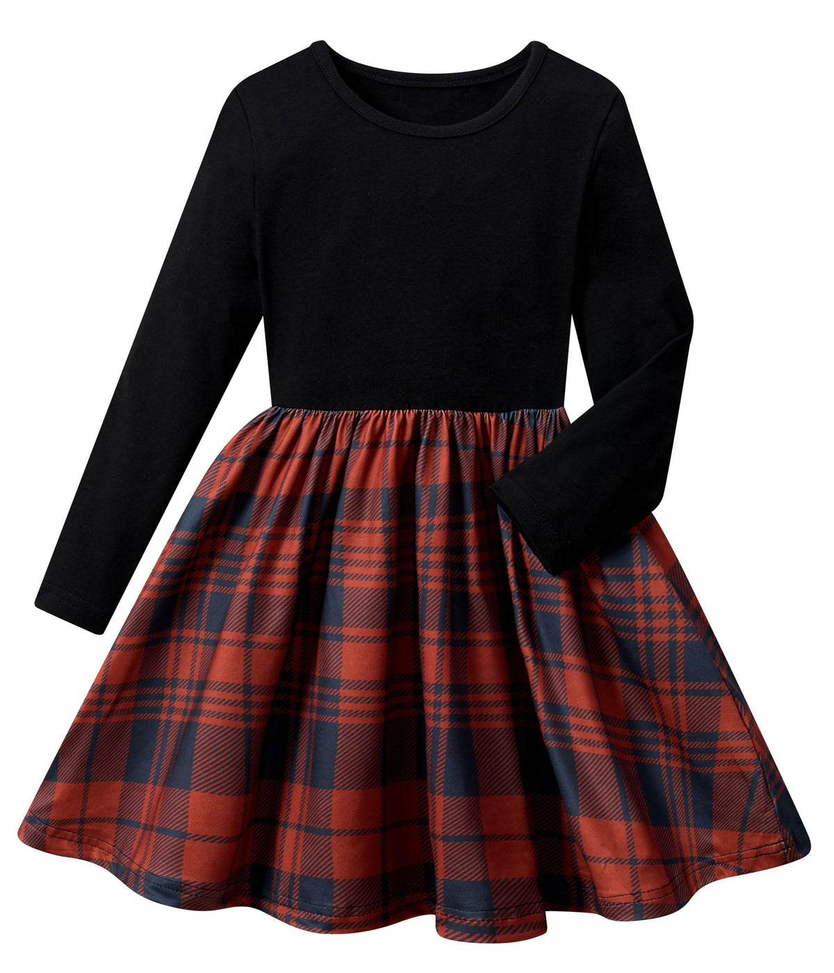 Lanbubble Toddler Girls Long Sleeve Dress A-Line Casual Play Dresses Size 2-7T