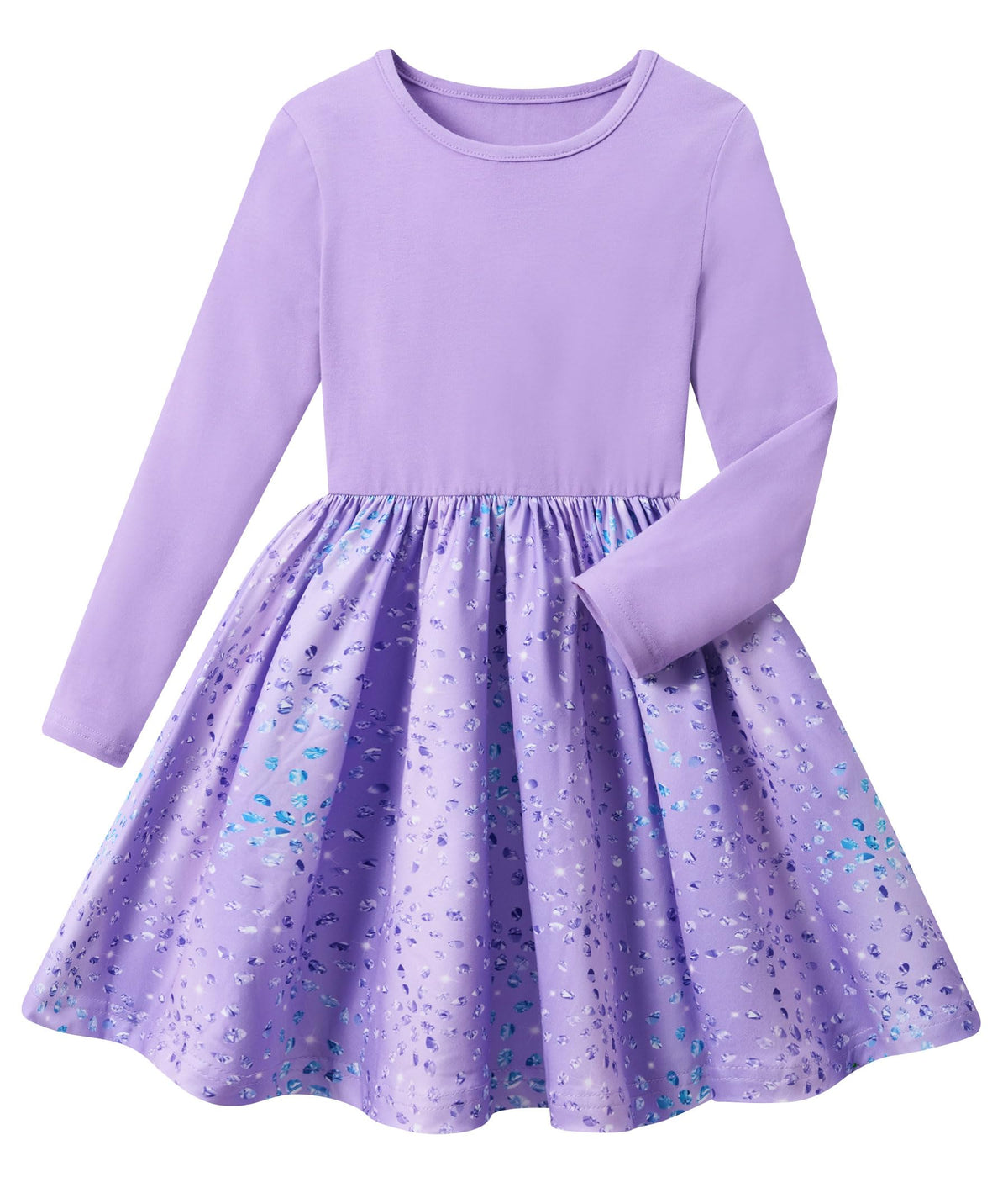 Lanbubble Toddler Girls Long Sleeve Dress A-Line Casual Play Dresses Size 2-7T