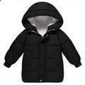 Lanbubble Little Girls Winter Coats Kids Hooded Fleece Lined Jacket Toddler Mid-Length Zip Puffer Jackets 2-6Y