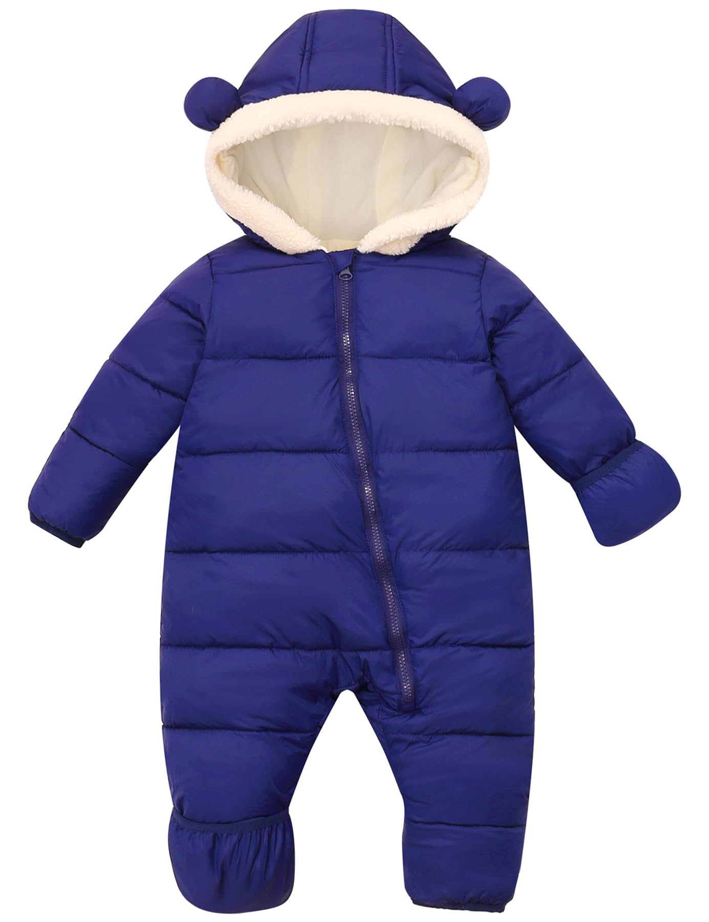 Lanbubble Baby Snowsuit Boys Girls Puffer Jacket Newborn Hooded Coat Toddler Winter Clothes 0M-2T