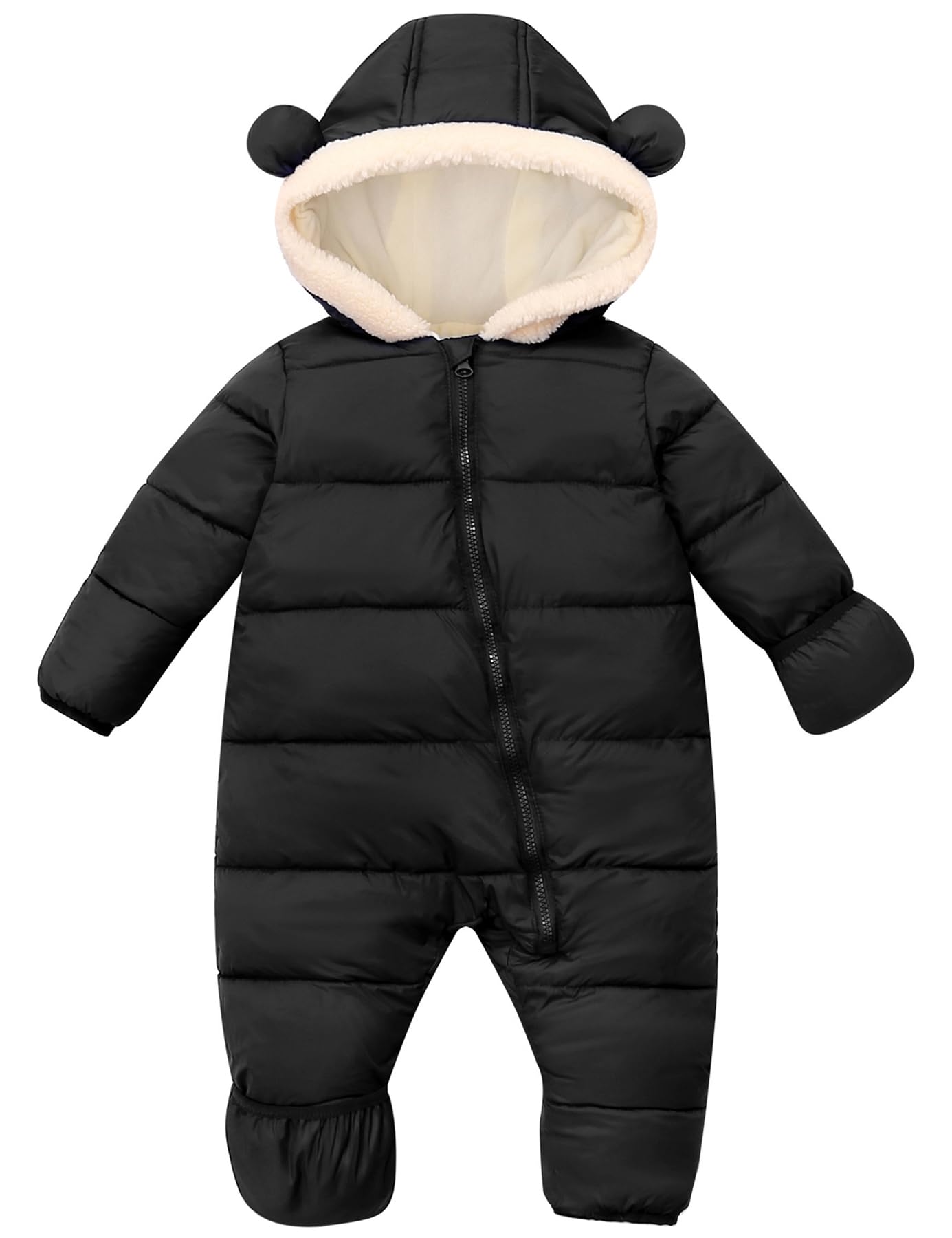 Lanbubble Baby Snowsuit Boys Girls Puffer Jacket Newborn Hooded Coat Toddler Winter Clothes 0M-2T