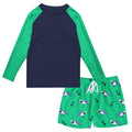 Lanbubble Boys Long Sleeve Rash Guard Swimsuit Kids 2-Pieces Bathing Suits Set
