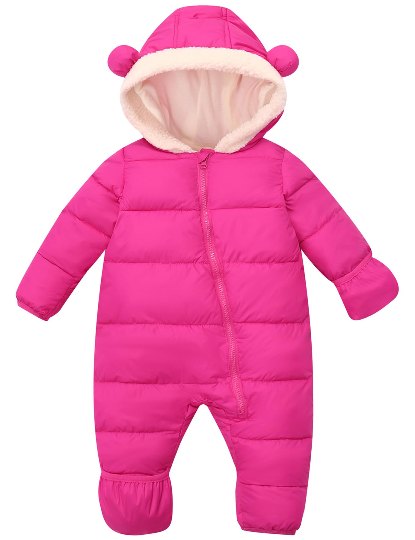 Lanbubble Baby Snowsuit Boys Girls Puffer Jacket Newborn Hooded Coat Toddler Winter Clothes 0M-2T