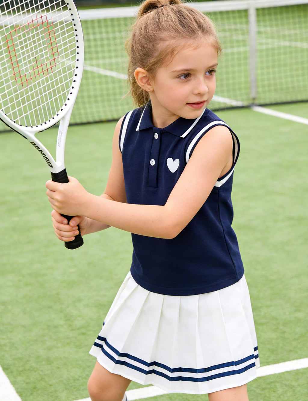 Lanbubble Tennis Dresses for Girls Polo Collar Active Dress with Built in Shorts Toddler Skirt Sets Size 3-7Y