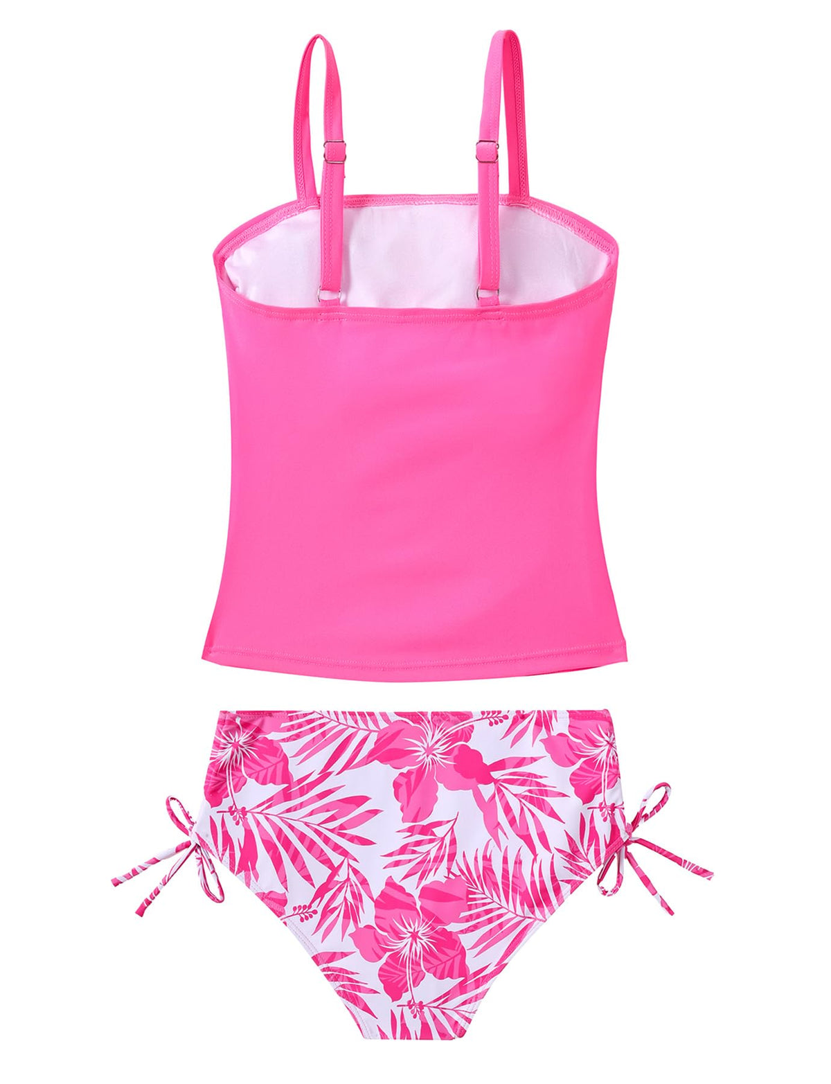 Lanbubble Girls Tankini Swimsuits for Teens 2 Piece Padded Bathing Suit Drawstring Swimwear Set 9-16T