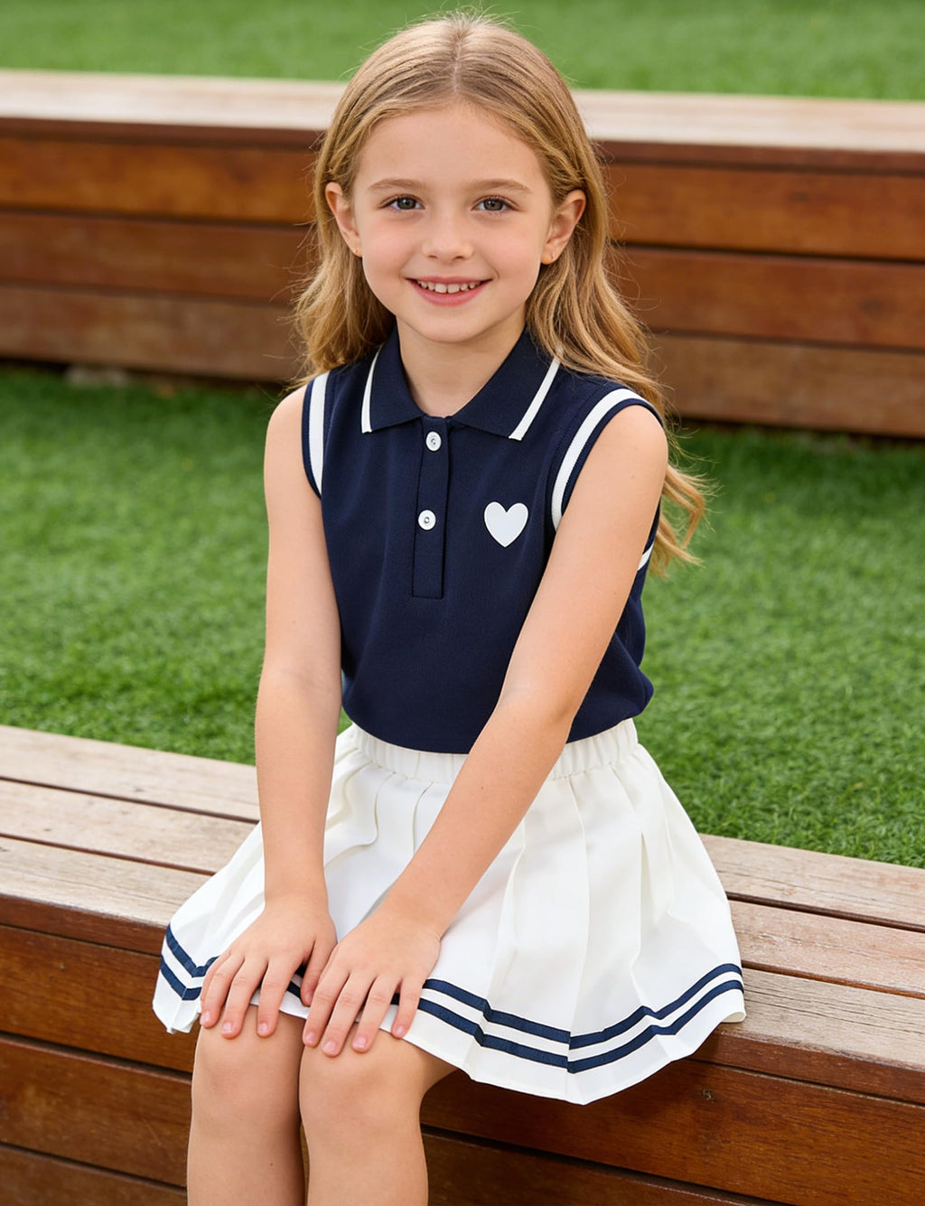 Lanbubble Tennis Dresses for Girls Polo Collar Active Dress with Built in Shorts Toddler Skirt Sets Size 3-7Y