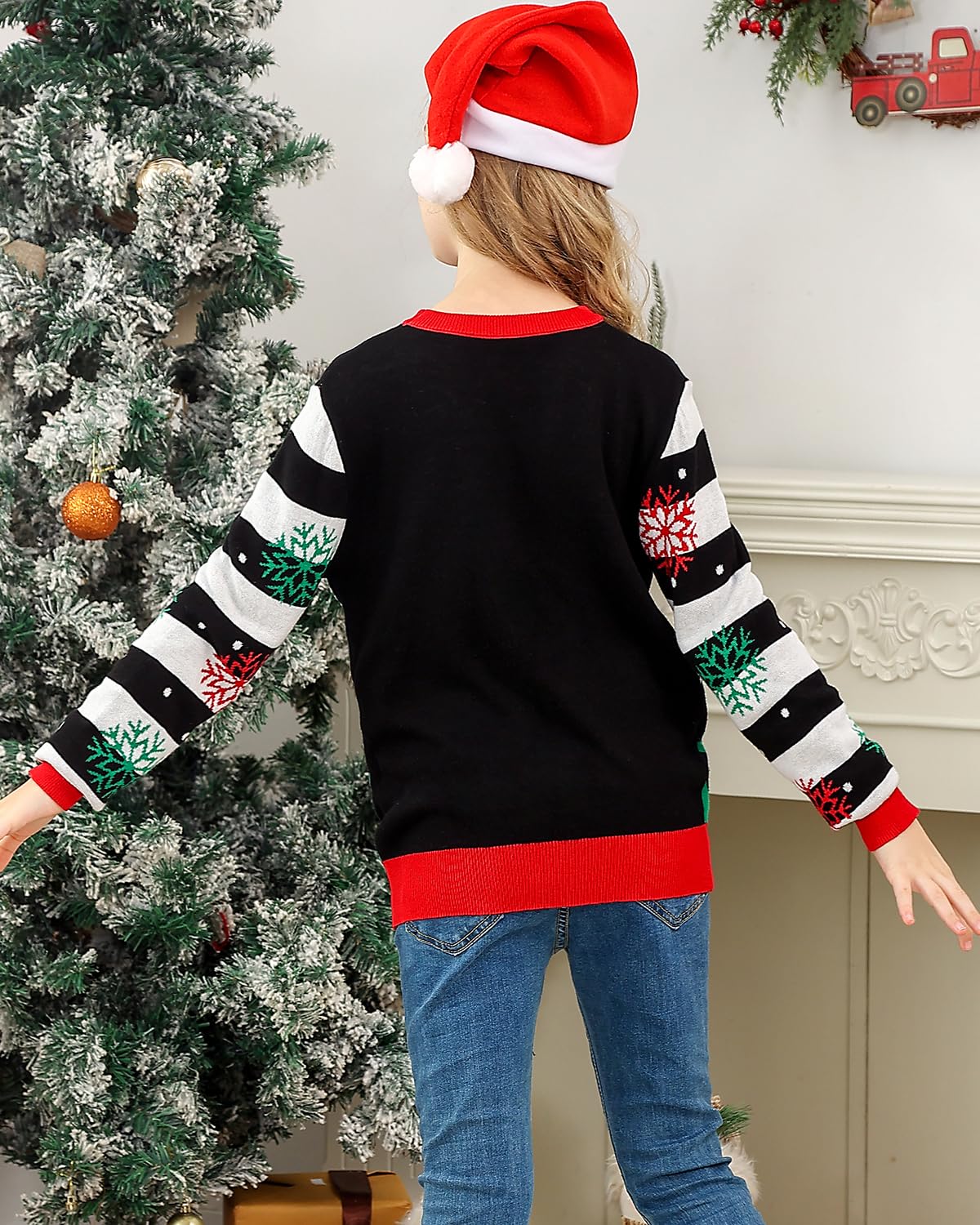 Lanbubble Boys Girls Ugly Christmas Sweater Holiday Party Pullover Xmas Sweatshirt for Kids Size 7-14