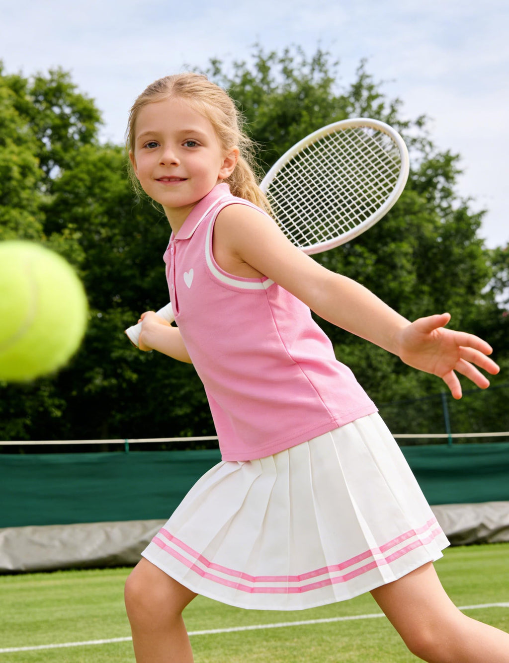 Lanbubble Tennis Dresses for Girls Polo Collar Active Dress with Built in Shorts Toddler Skirt Sets Size 3-7Y