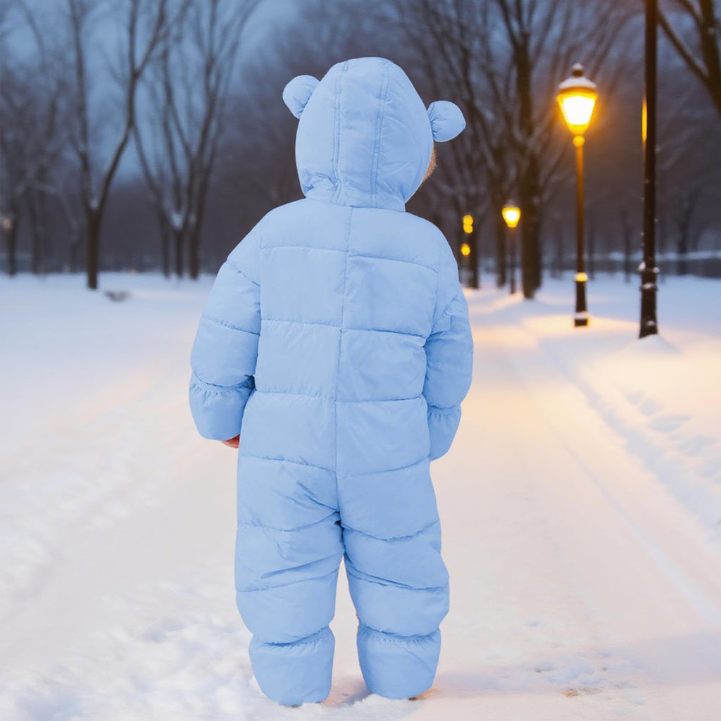 Lanbubble Baby Snowsuit Boys Girls Puffer Jacket Newborn Hooded Coat Toddler Winter Clothes 0M-2T