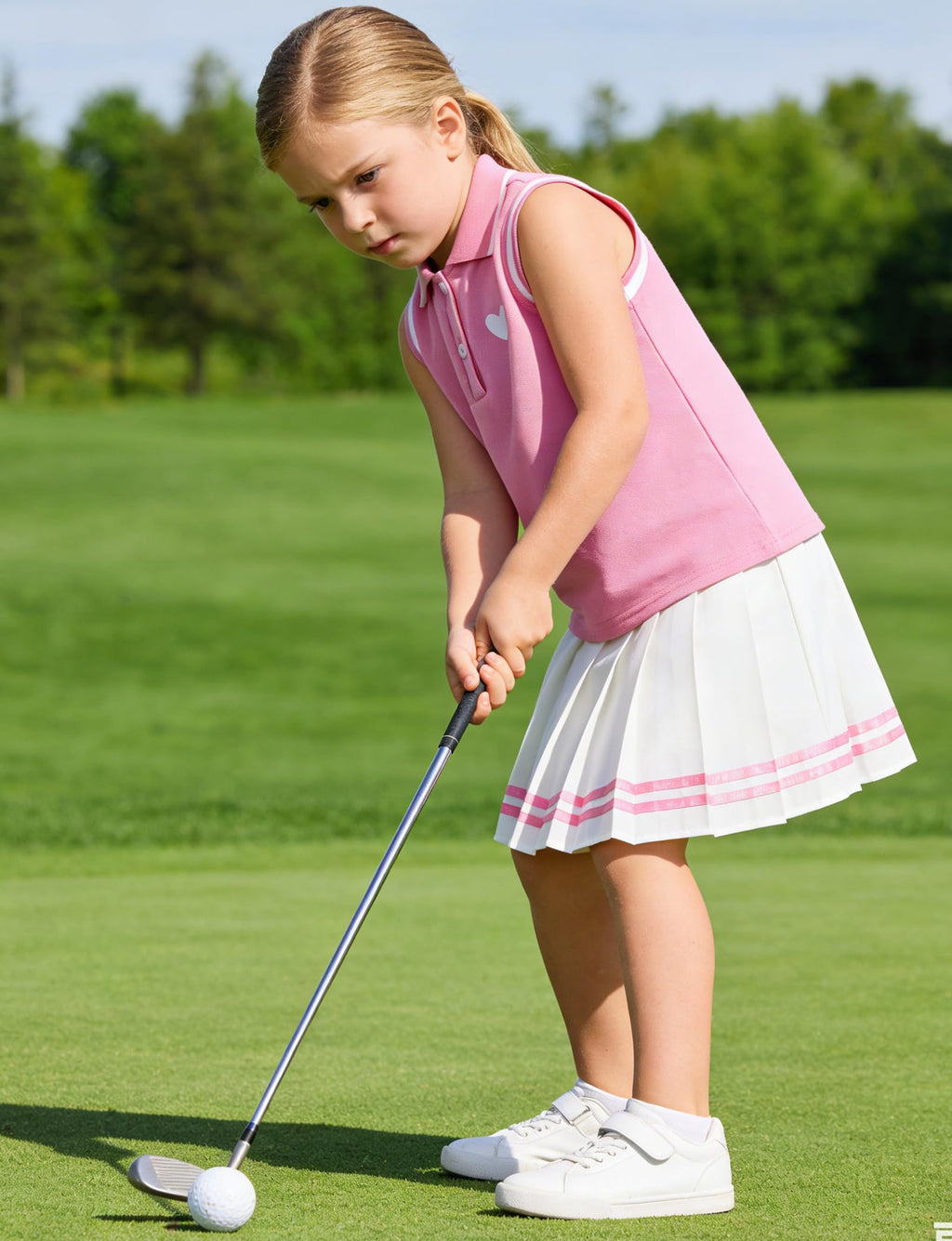 Lanbubble Tennis Dresses for Girls Polo Collar Active Dress with Built in Shorts Toddler Skirt Sets Size 3-7Y