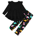 Lanbubble 1-5Y Toddler Girl 2-Piece Outfits Set Long Sleeve Ruffle Hem Top Floral Pants Fall Winter Kids Girl Clothes
