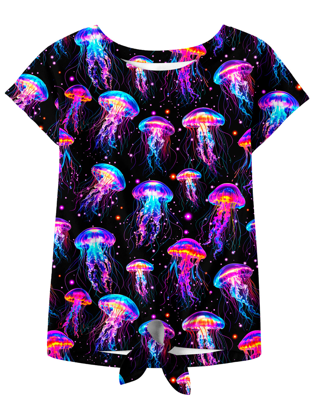 Lanbubble Girls Graphic T-Shirt Tie Dye Kids Short Sleeve Tee Shirt Tie Front Tops 7-12 Years